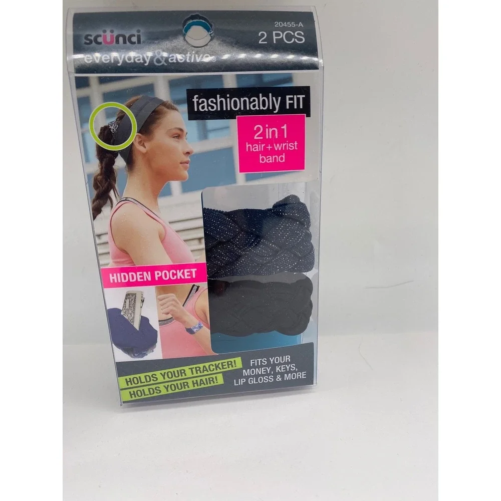 Scunci Everyday & Active Fashionably Fit 2 in 1 hair +wrist‎ band 20455-A